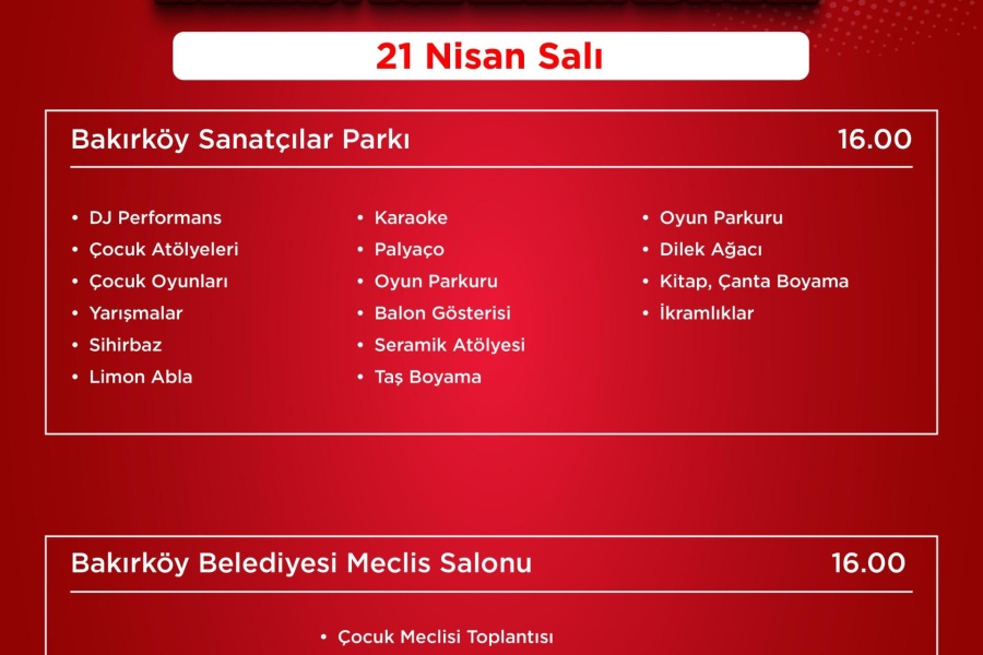 BAKIRKÖY’DE 23 NİSAN COŞKUSU FESTİVALLE YAŞANACAK