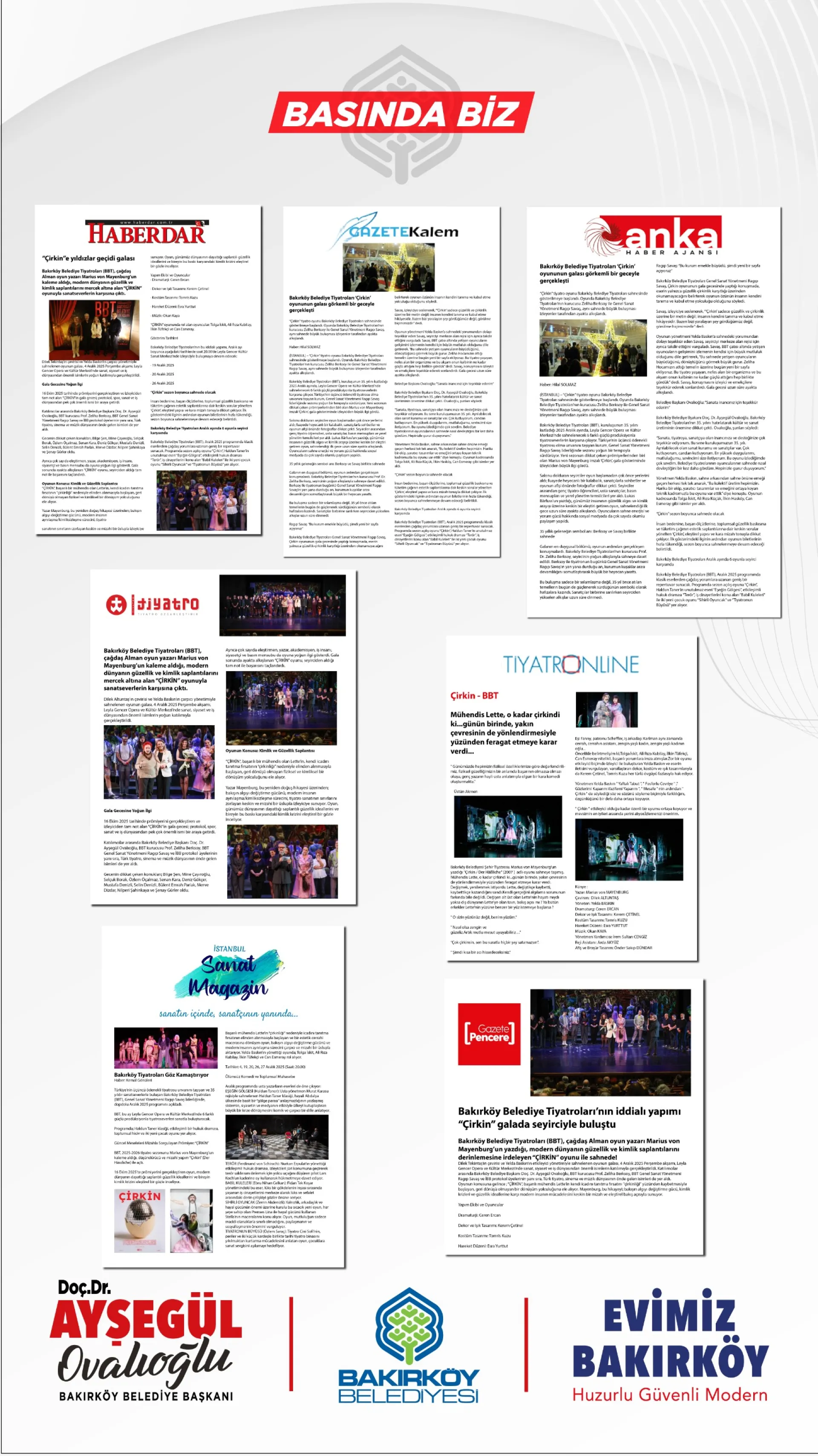 “ÇİRKİN” GALASINDA BAKIRKÖY BELEDİYE TİYATROLARI’NDAN UNUTULMAZ GECE