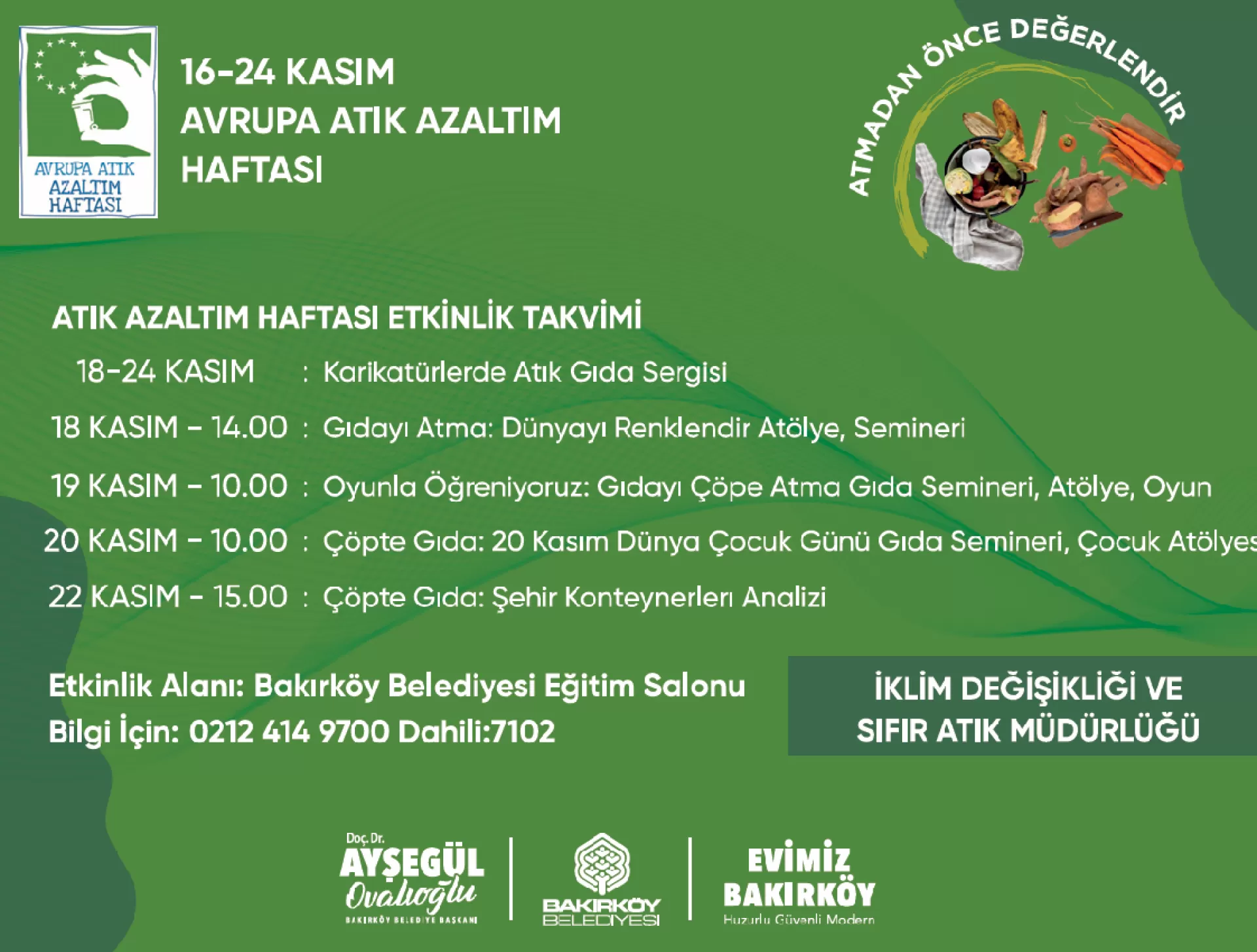 Atık Azaltım Haftası Etkinlikleri başlıyor