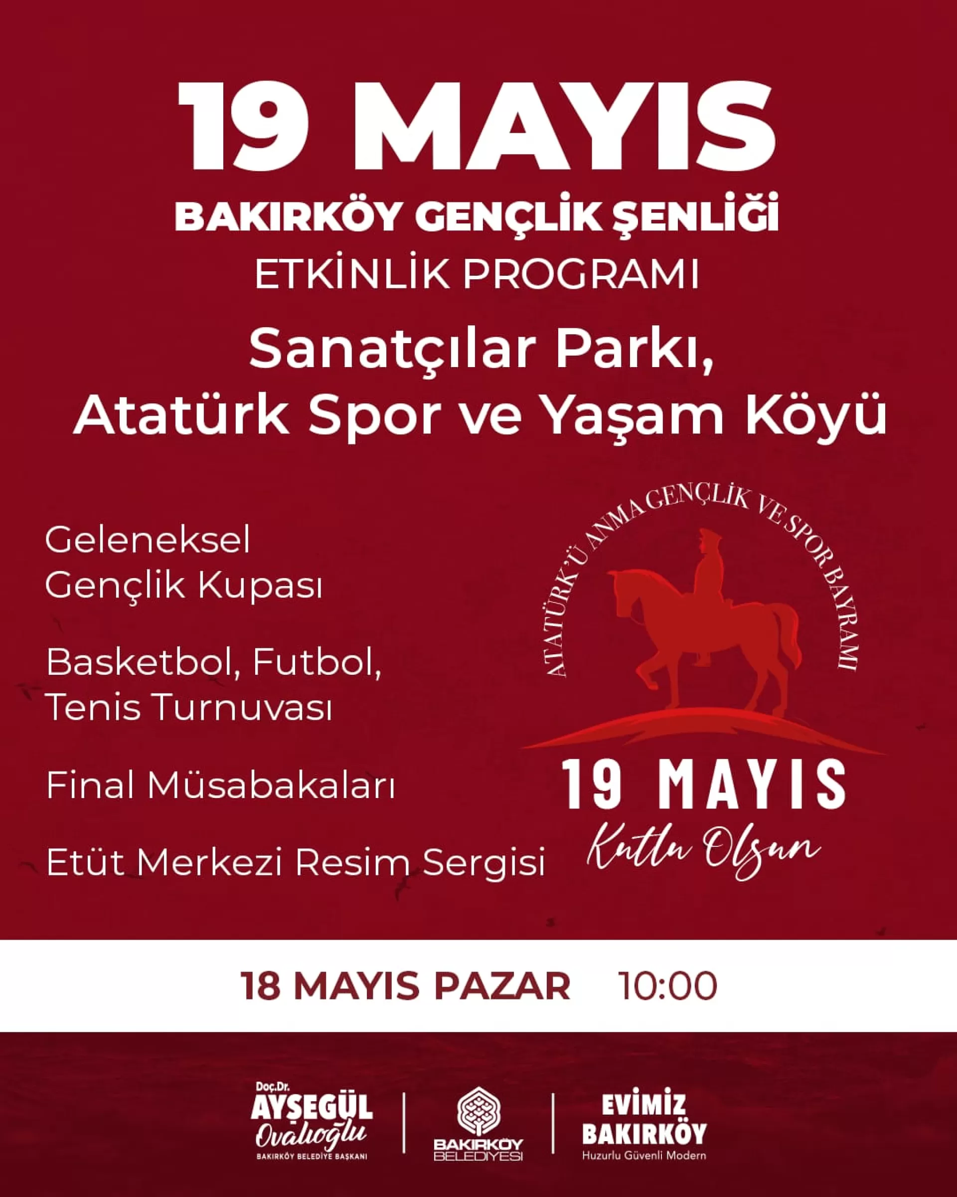 BAKIRKÖY’DE “19 MAYIS GENÇLİK ŞENLİĞİ” DÜZENLENİYOR