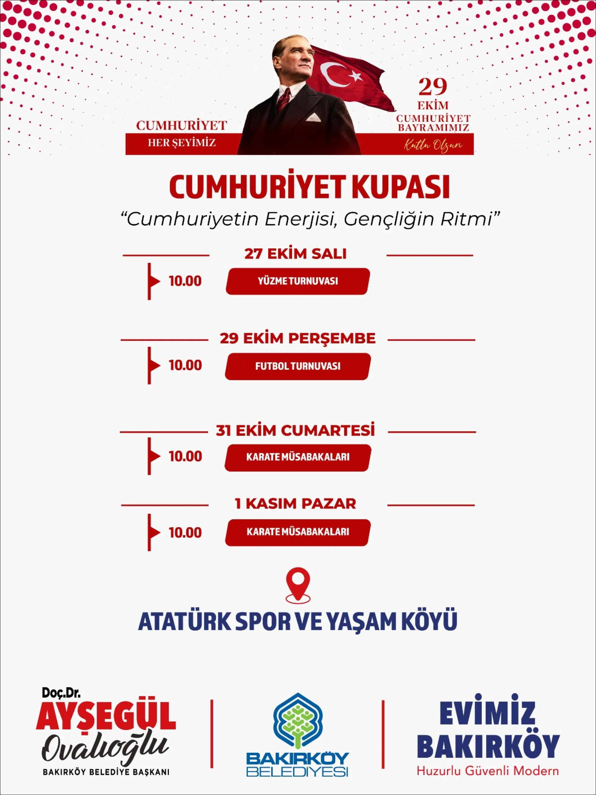 BAKIRKÖY BELEDİYESİ’NDEN CUMHURİYET BAYRAMI’NA ÖZEL DOLU DOLU PROGRAM