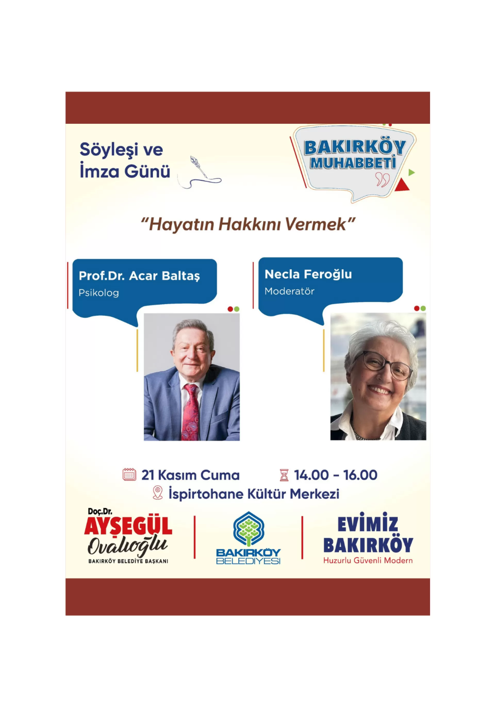 Bakırköy Muhabbeti'nde bu hafta; Prof. Dr. Acar Baltaş’ı konuk ediyoruz.