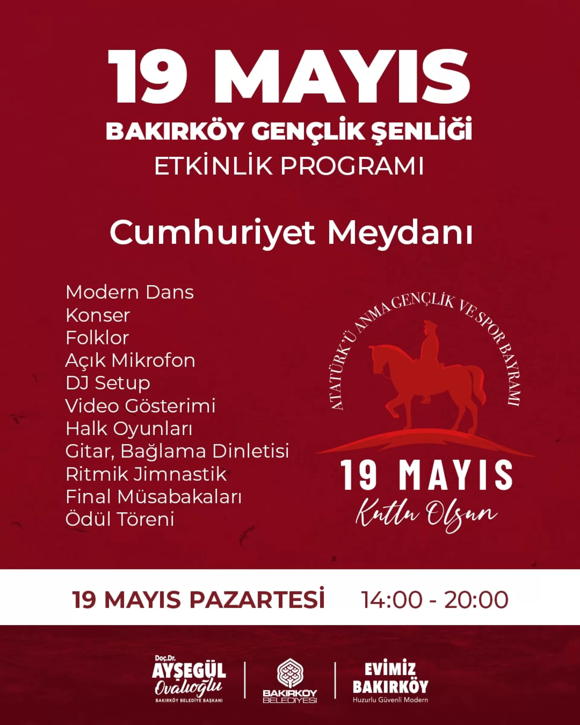 BAKIRKÖY’DE “19 MAYIS GENÇLİK ŞENLİĞİ” DÜZENLENİYOR